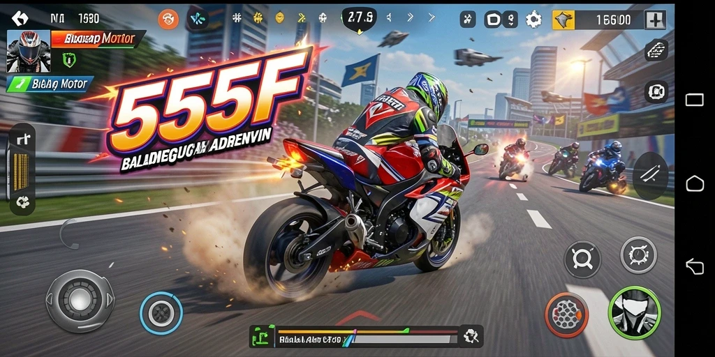 Tampilan gameplay 555F yang menegangkan dan penuh aksi.