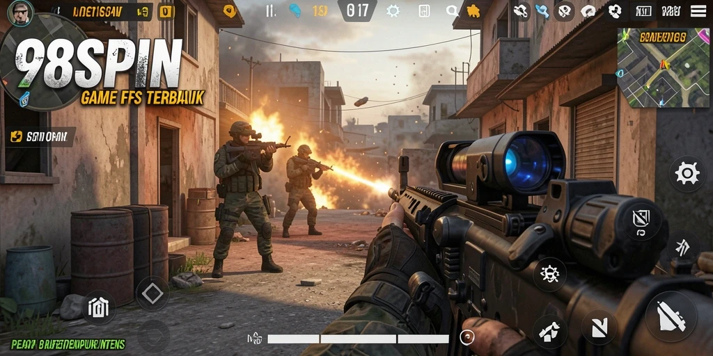 Screenshot menunjukkan gameplay menarik dari 98SPIN dengan aksi tembak-menembak.