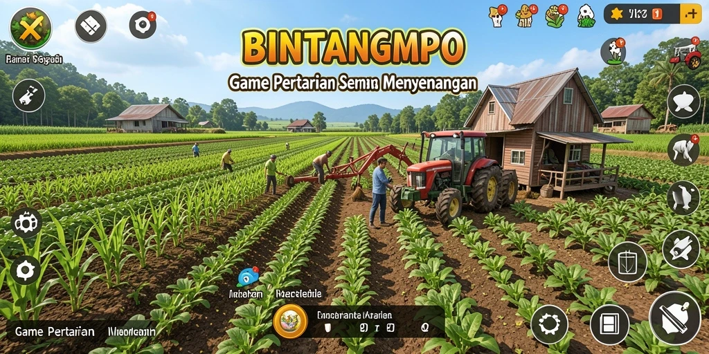 Screenshot gameplay BINTANGMPO menampilkan aksi bertani yang seru.