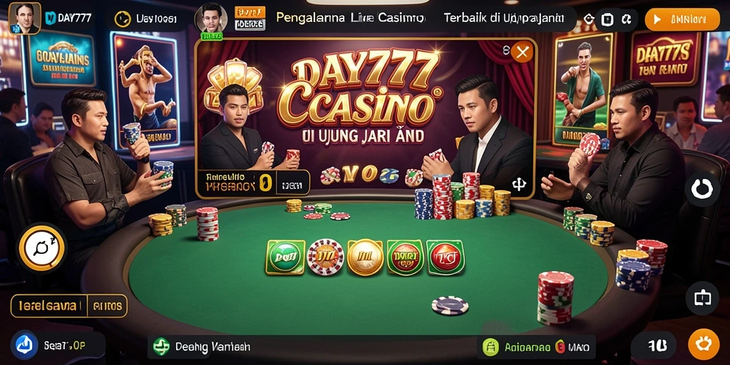 Tampilan menarik dari gameplay langsung di DAY777 Live Casino.