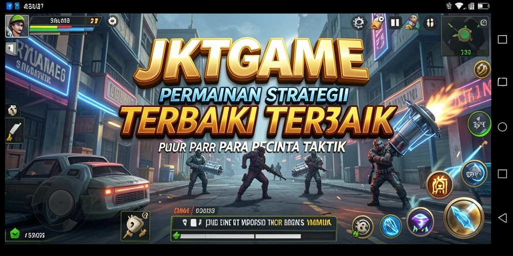 Screenshot gameplay JKTGAME menunjukkan pertempuran strategis yang menegangkan.