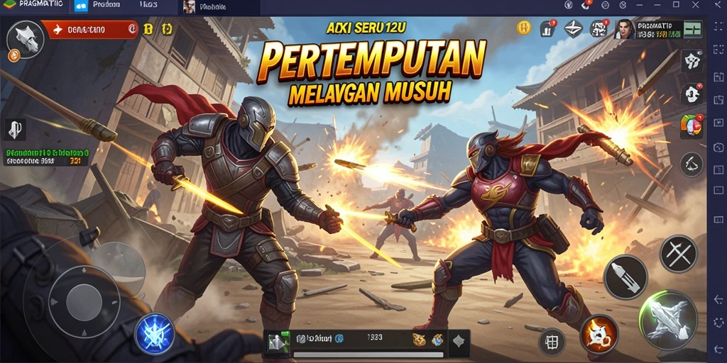 Screenshot gameplay PRAGMATIC123 menampilkan aksi seru melawan musuh.